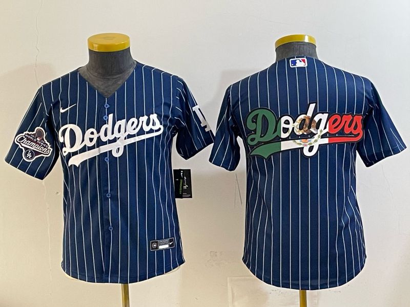 Youth Los Angeles Dodgers Blank Blue Stripe Game 2026 Nike MLB Jersey style 07->youth mlb jersey->Youth Jersey